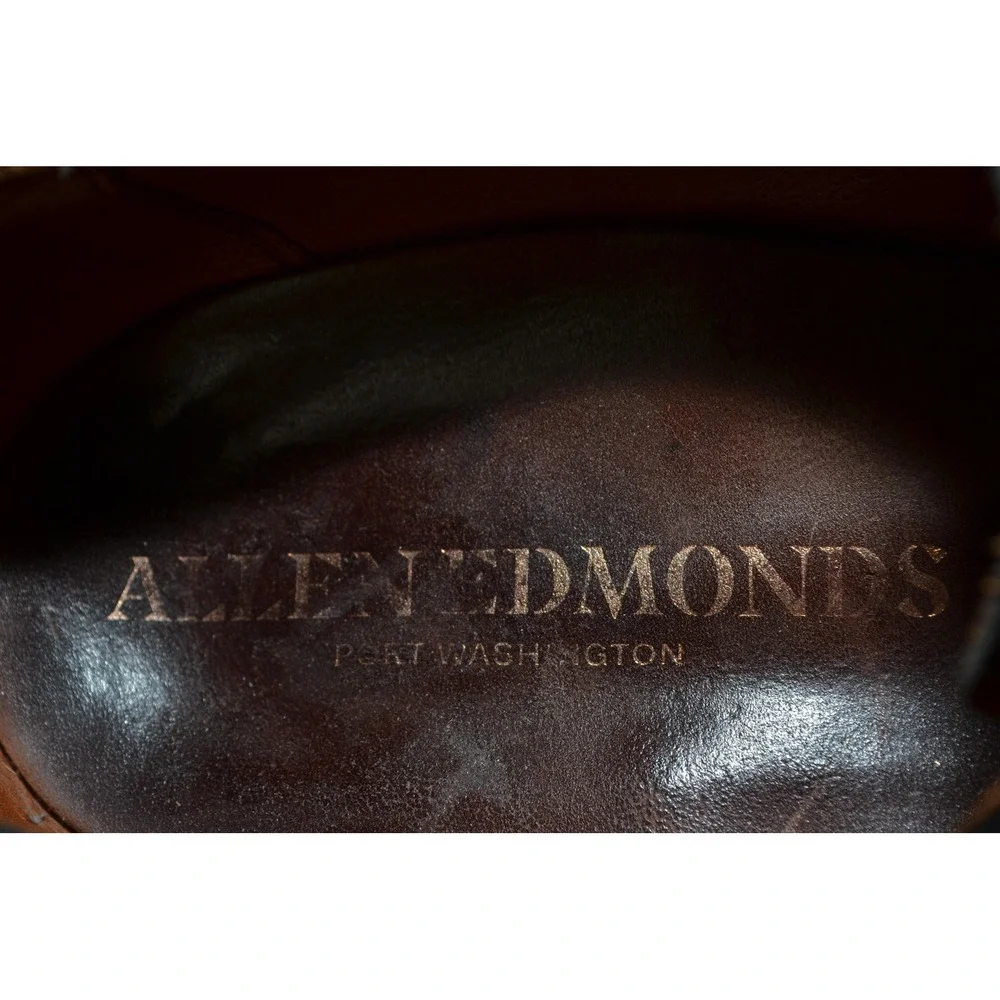 Allen‎ Edmonds Boulevard Shoes Mens 12 D Black Leather Cap Toe Derby Dress 7482
